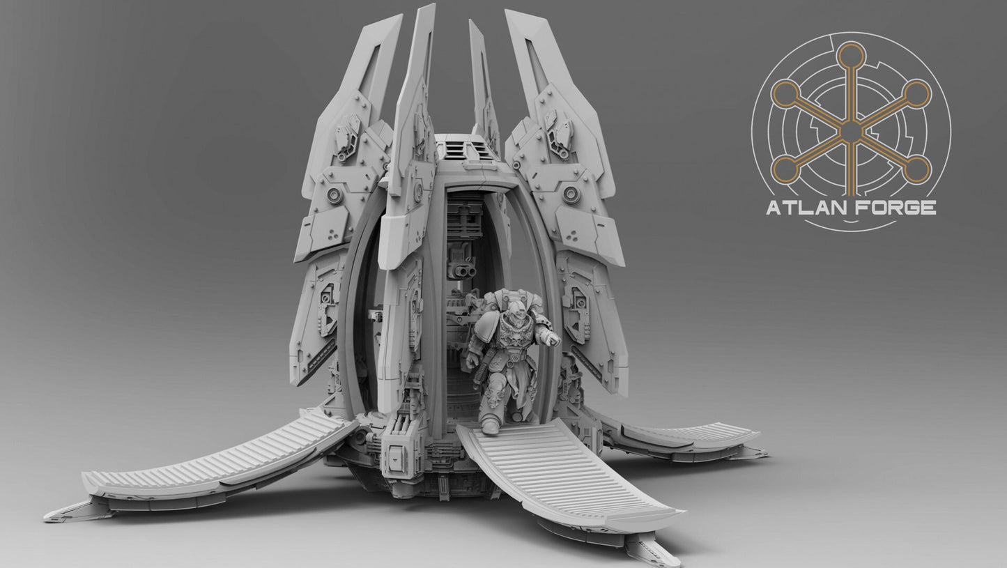 3d Printed Landing Pod by Atlan Forge Miniatures