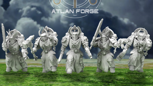 3d Printed Templar Noble Knights x5 by Atlan Forge Miniatures