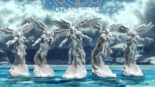 3d Printed Asgardian Valkyries x5 by Atlan Forge Miniatures