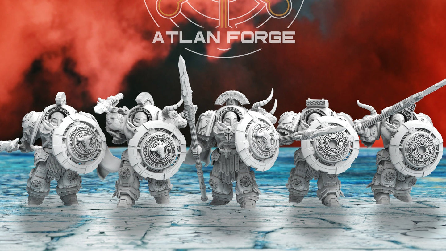 3d Printed Minoan Assault Myrmidons x5 by Atlan Forge Miniatures