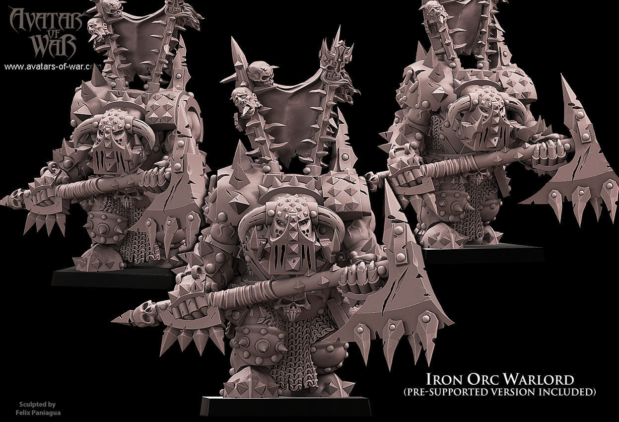 3D printed Iron Orc Warlord by Avatars of War