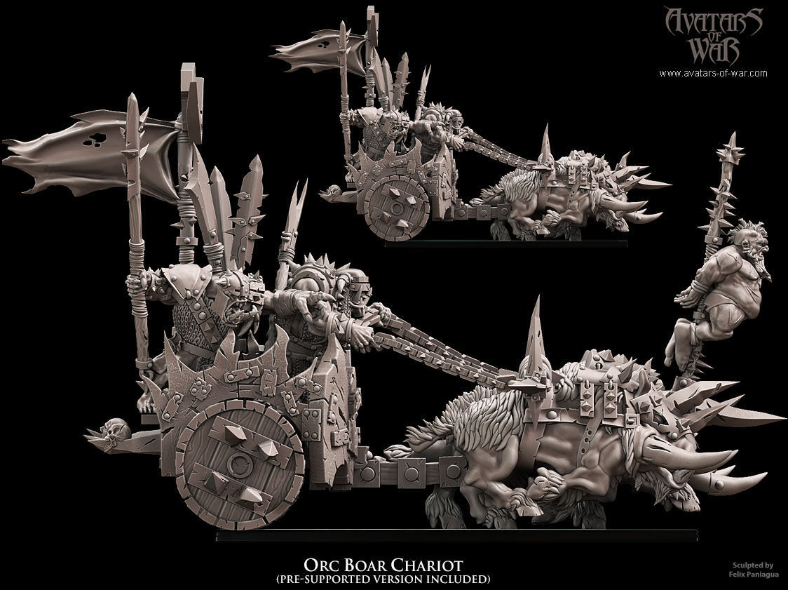 3D Printed Orc War Chariot by Avatars of War