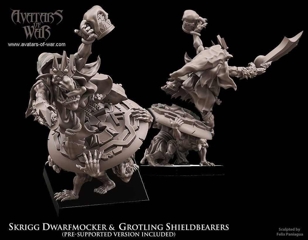 3D printed Skrigg Dwarfmocker the Goblin King by Avatars of War