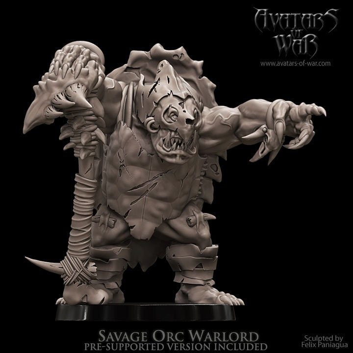 3D printed Savage Orc Warlord by Avatars of War