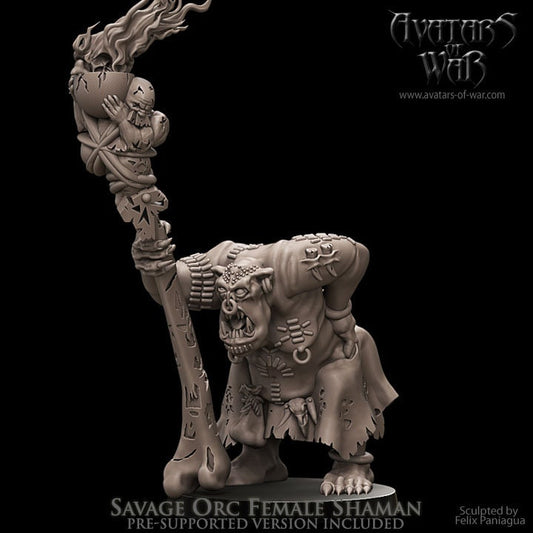 3D printed Savage Orc Shaman by Avatars of War