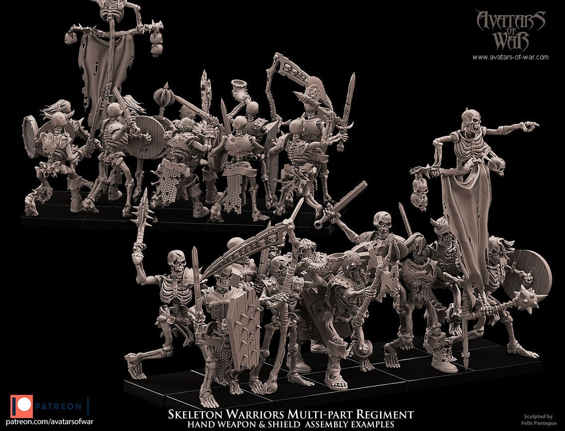 3D printed Skeletal Warriors Regiment by Avatars of War