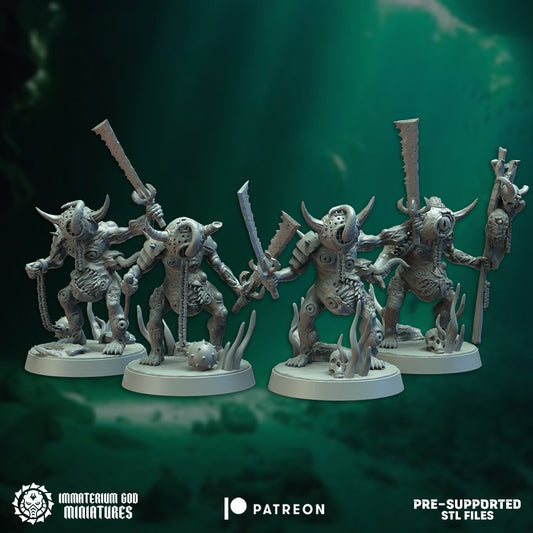 3d Printed Abyssal Terrors Set x4 by Immaterium God Miniatures