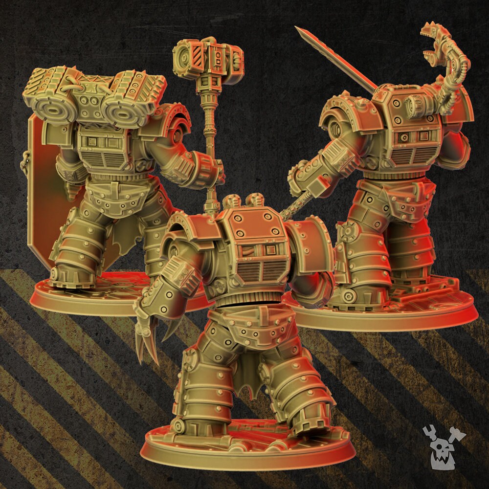 3d Printed Heavy Metal Armor Brothers x5 by DakkaDakka Miniatures