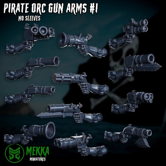 3d Printed Ork Pirate Gun Arms x24 by Mekka Miniatures