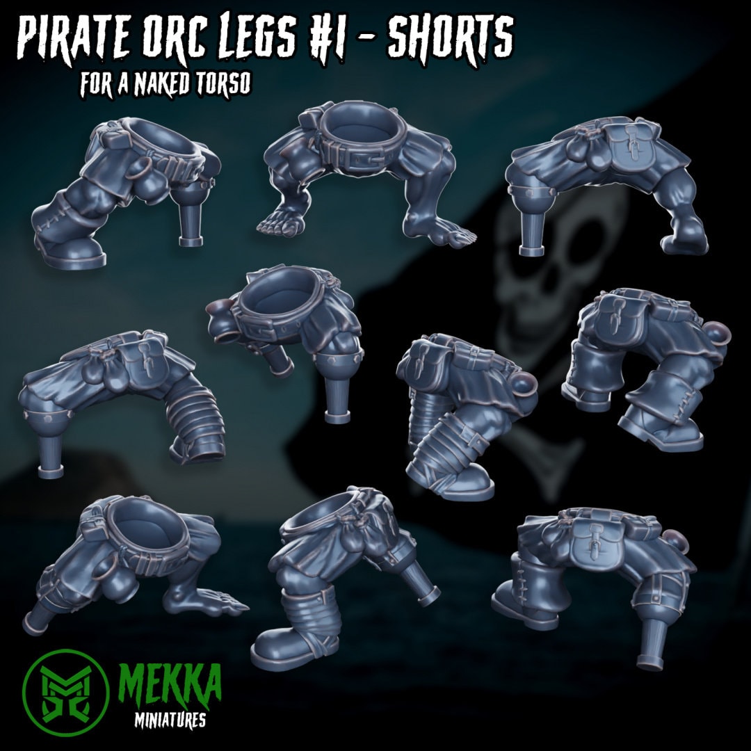 3d Printed Ork Pirate Legs x10 by Mekka Miniatures