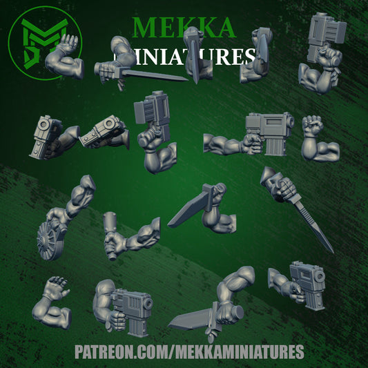 3d Printed Ork Commando Arms x18 by Mekka Miniatures