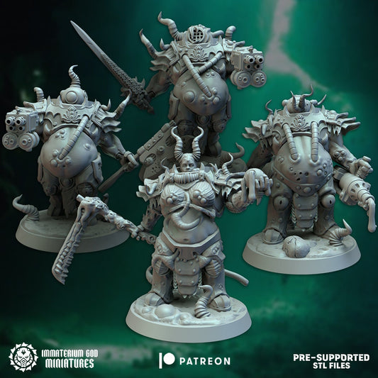 3d Printed Starving Parasites Set x4 by Immaterium God Miniatures