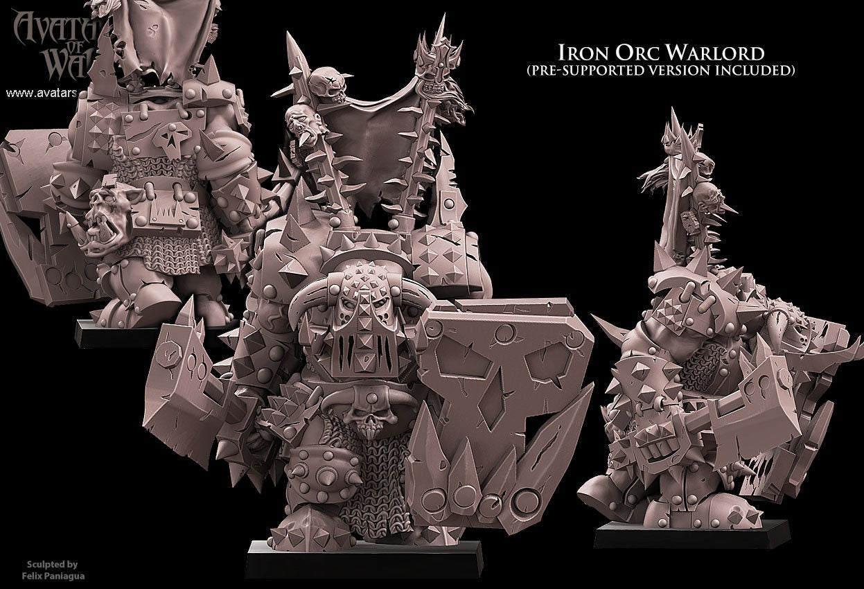 3D printed Iron Orc Warlord by Avatars of War