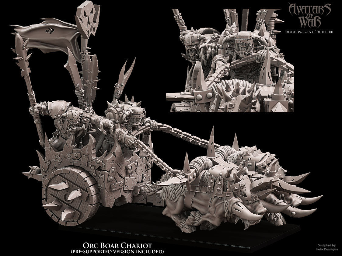 3D Printed Orc War Chariot by Avatars of War