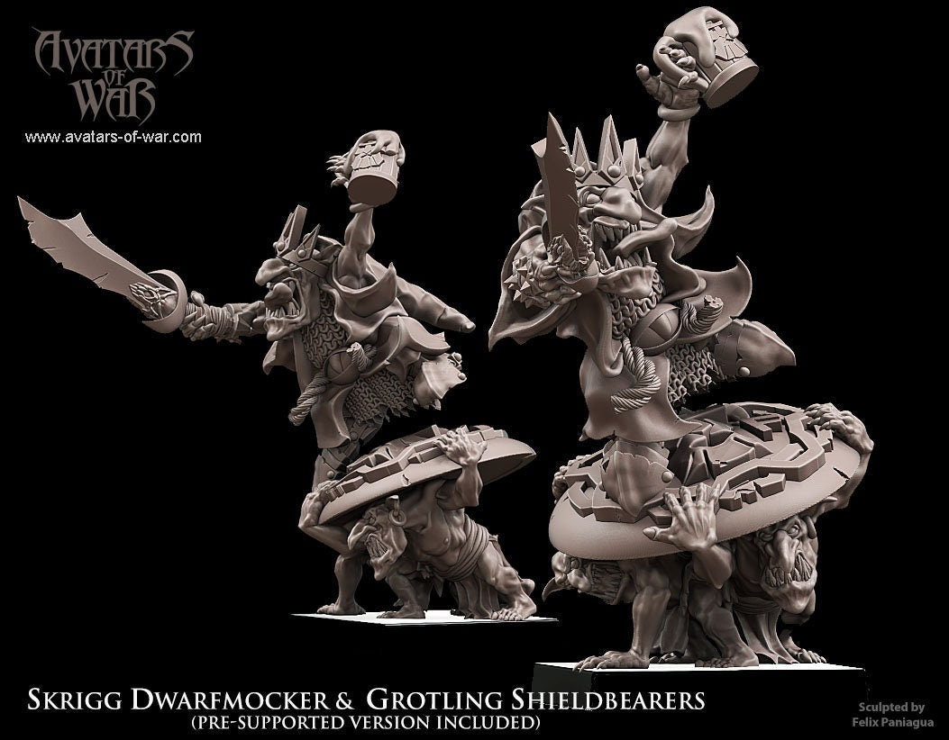 3D printed Skrigg Dwarfmocker the Goblin King by Avatars of War