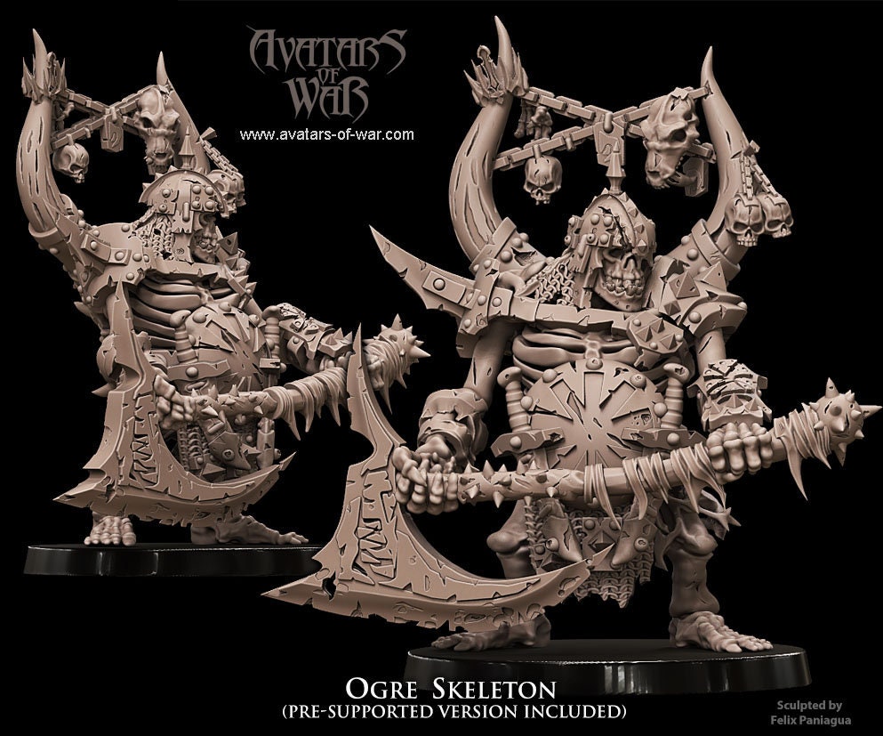 3D printed Skeletal Ogre by Avatars of War