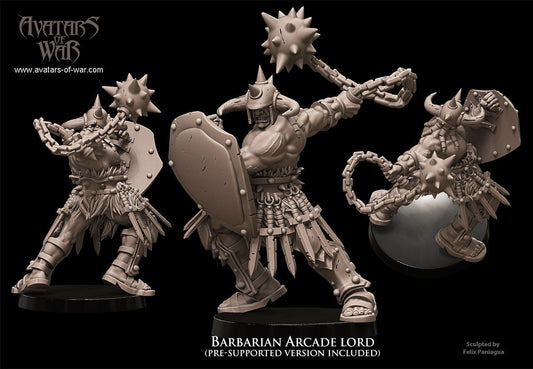 3D printed Barbarian Arcade Lord by Avatars of War