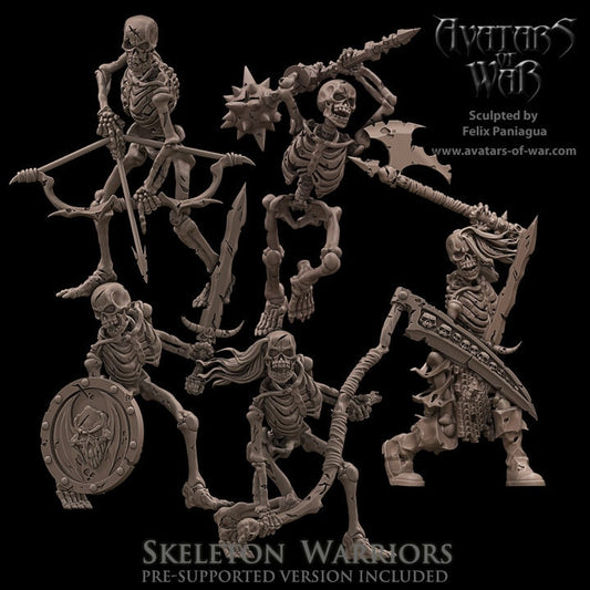 3D printed Skeletal Warriors v2 x5 by Avatars of War