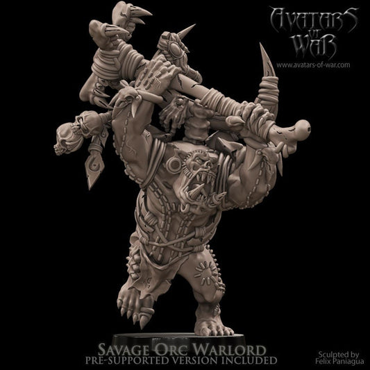 3D printed Savage Orc Warlord by Avatars of War