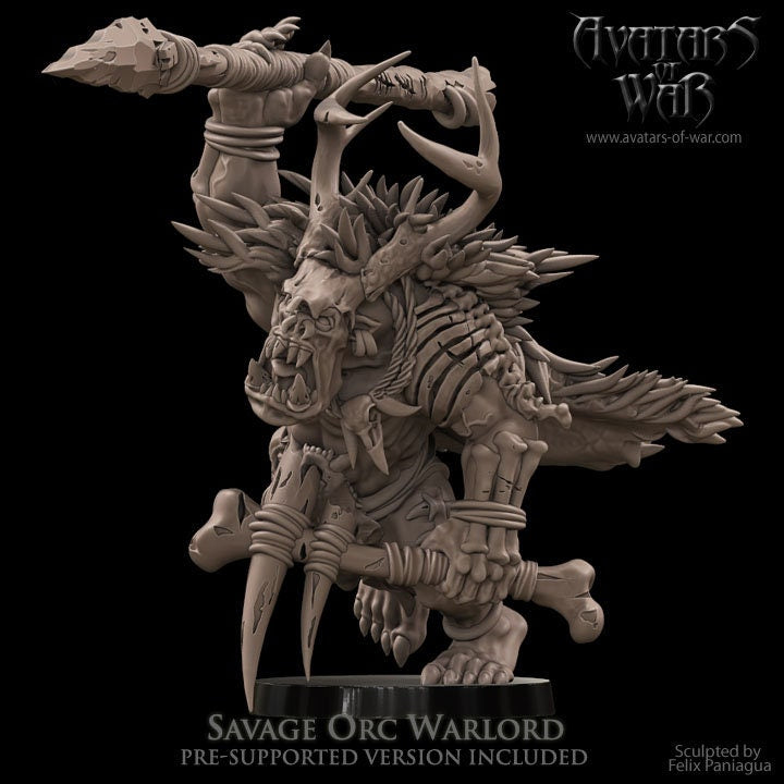 3D printed Savage Orc Warlord by Avatars of War