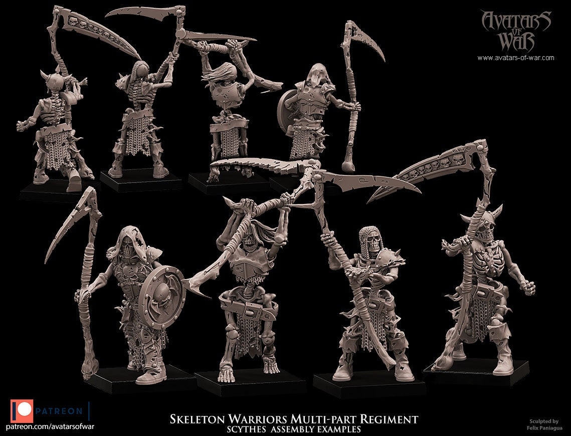 3D printed Skeletal Warriors Regiment by Avatars of War
