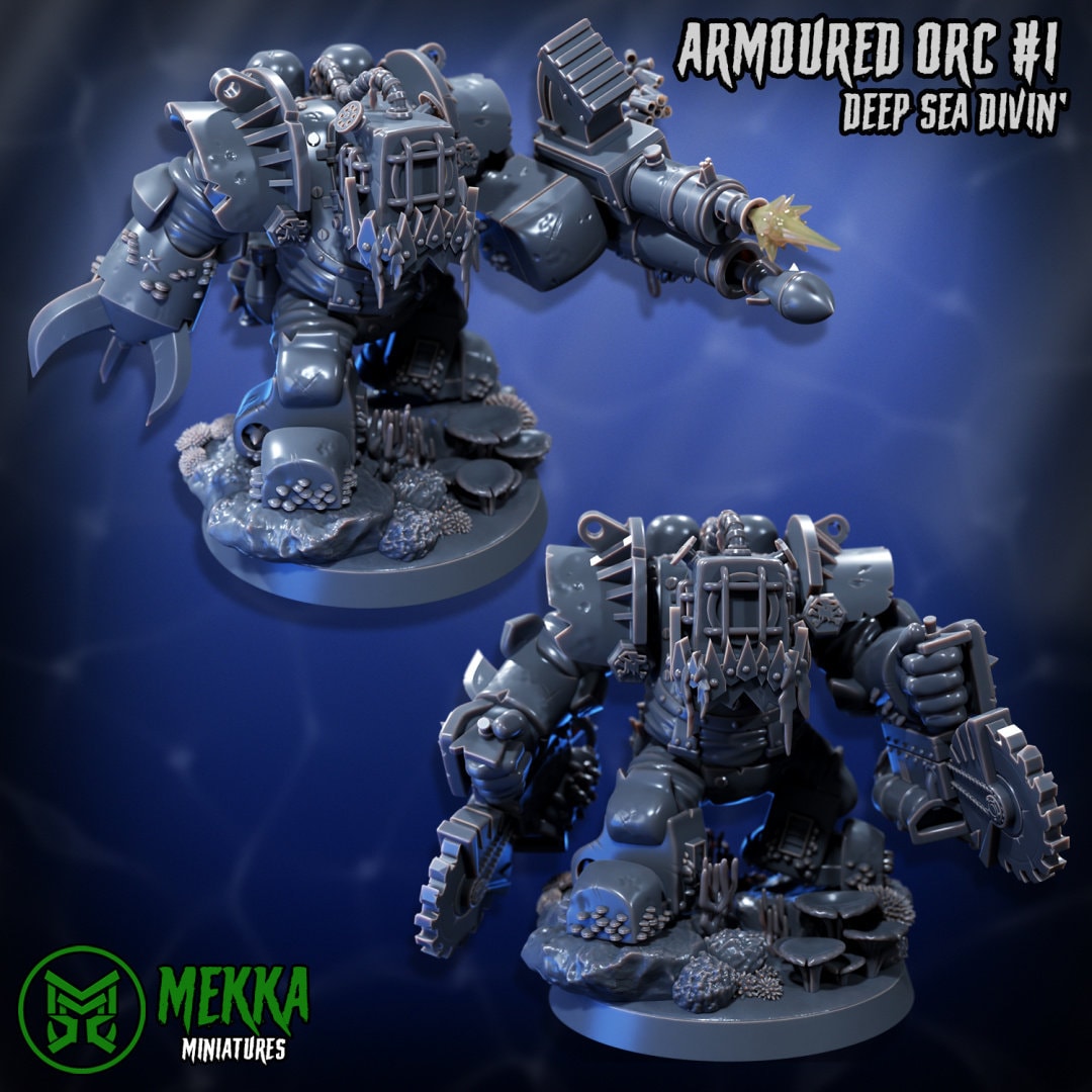 3d Printed Armored Pirate Orks by Mekka Miniatures