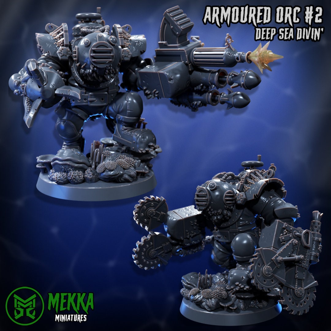 3d Printed Armored Pirate Orks by Mekka Miniatures