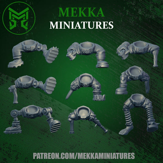 3d Printed Ork Prosthetic Legs x9 by Mekka Miniatures