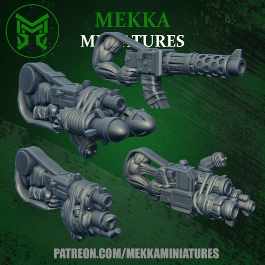 3d Printed Ork Big Guns x4 by Mekka Miniatures