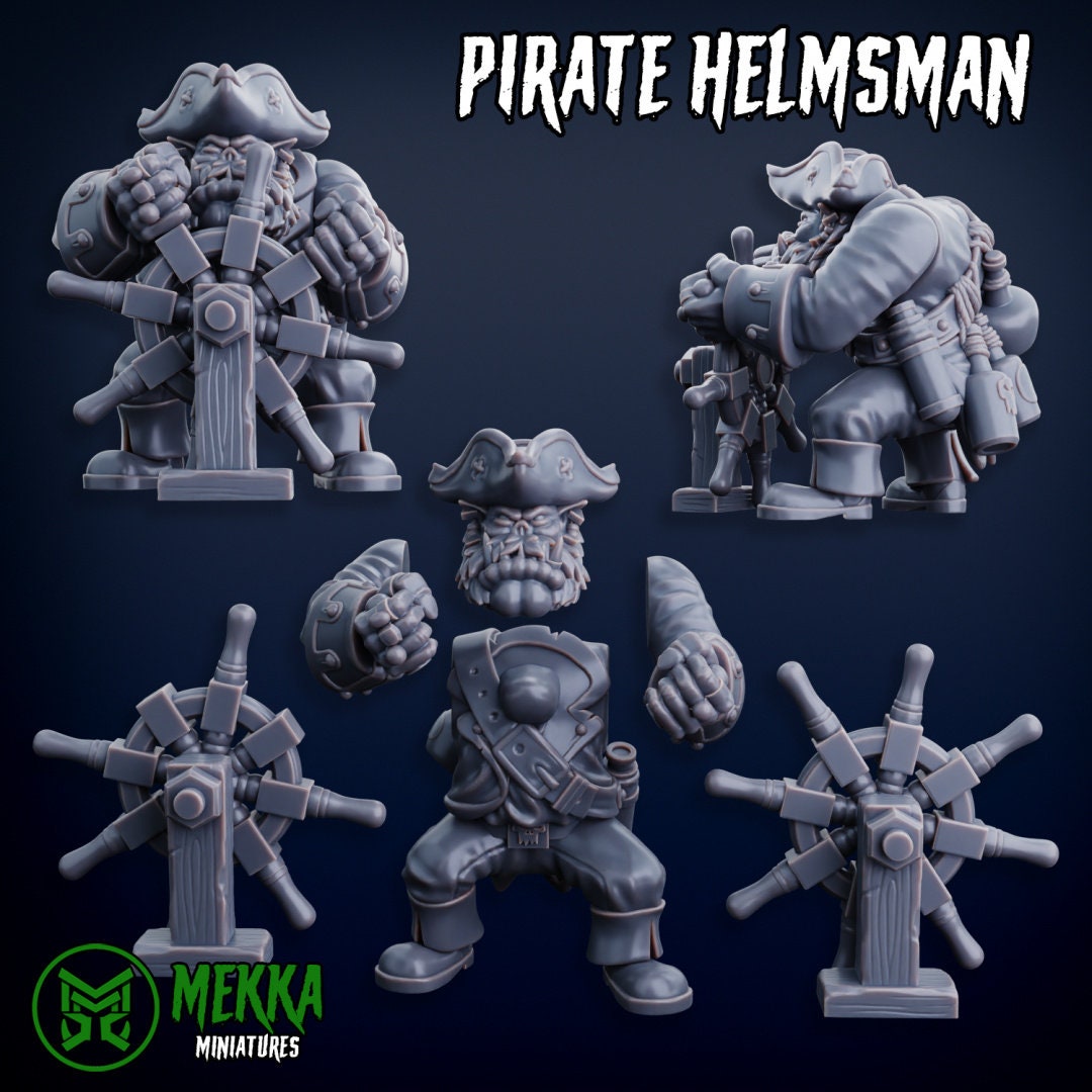 3d Printed Ork Pirate Helmsman and Gunner by Mekka Miniatures