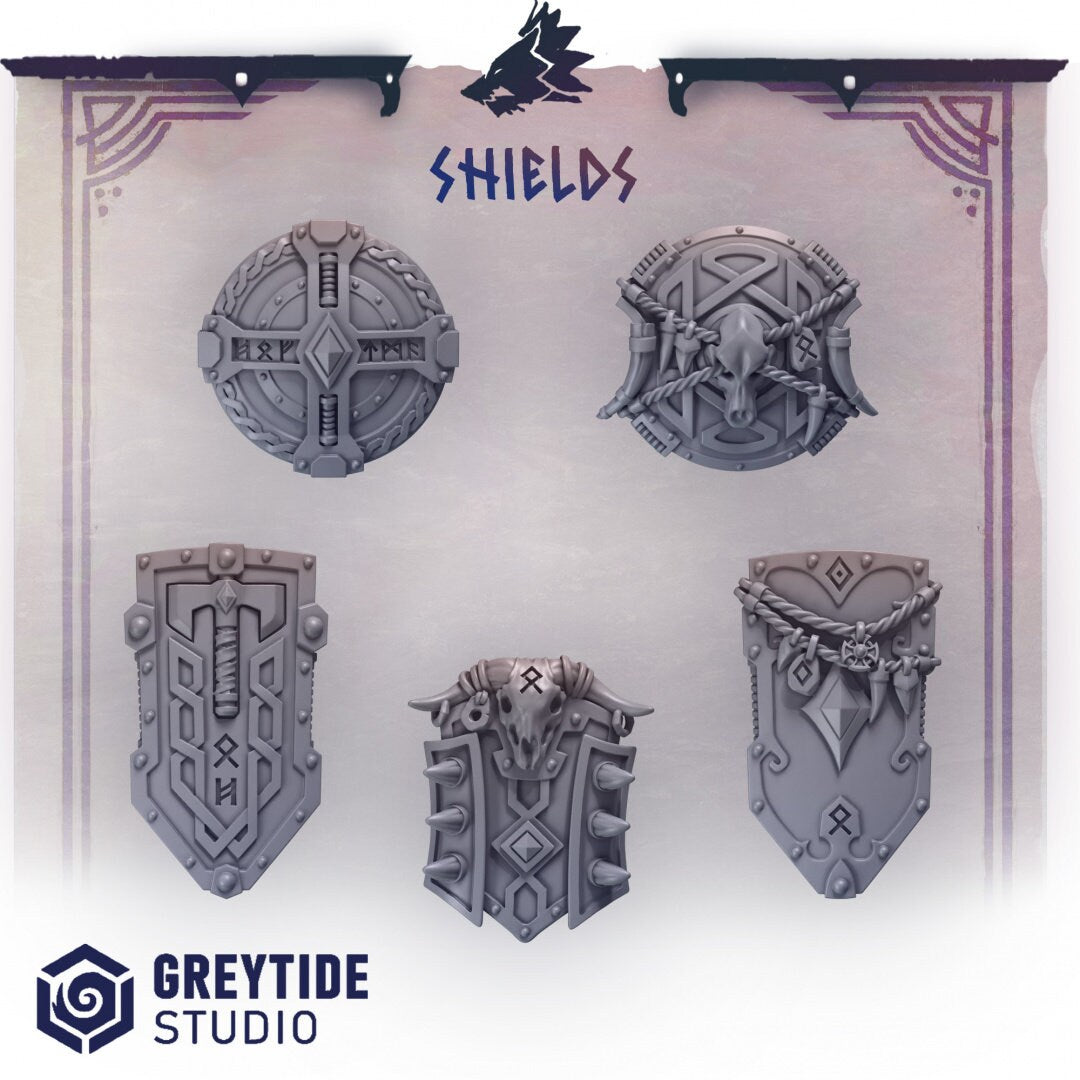 3d Printed Shields x10 by Greytide Studio – Last Hope Miniatures