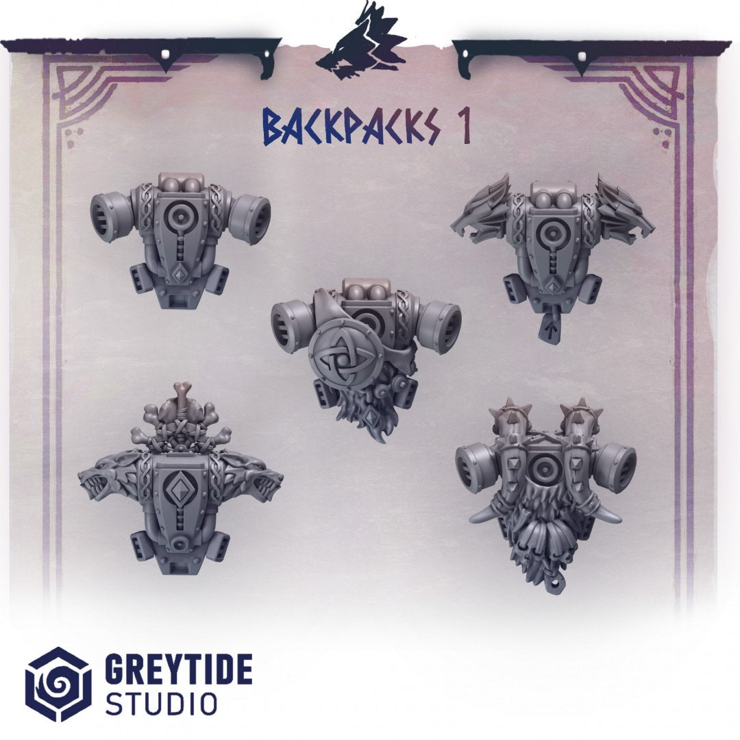 3d Printed Primal Hounds Backpacks x10 by Greytide Studio