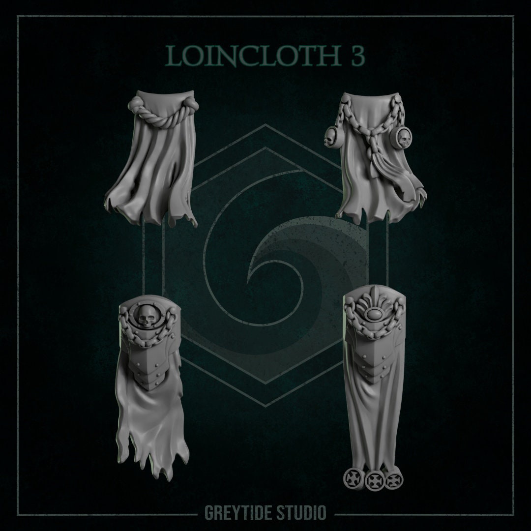 3d Printed Loincloths x8 by Greytide Studio