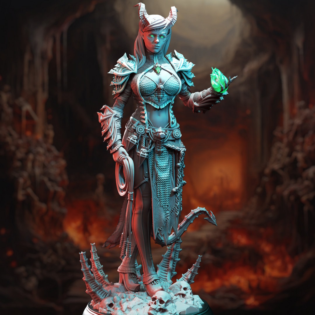 3D Printed Tiefling Fiend Warlock by DM Stash