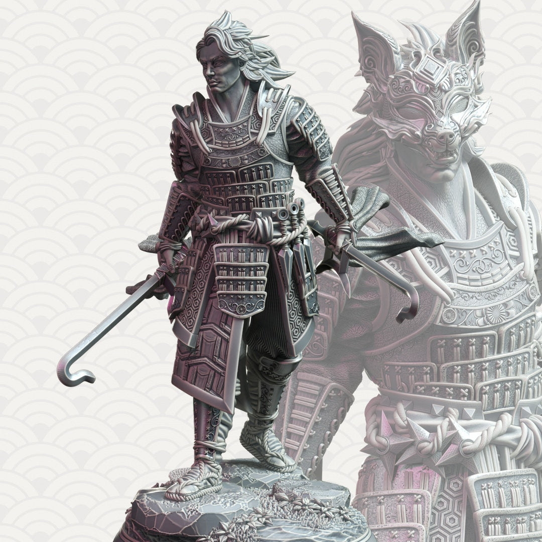 3D Printed Samurai of the Fox by DM Stash