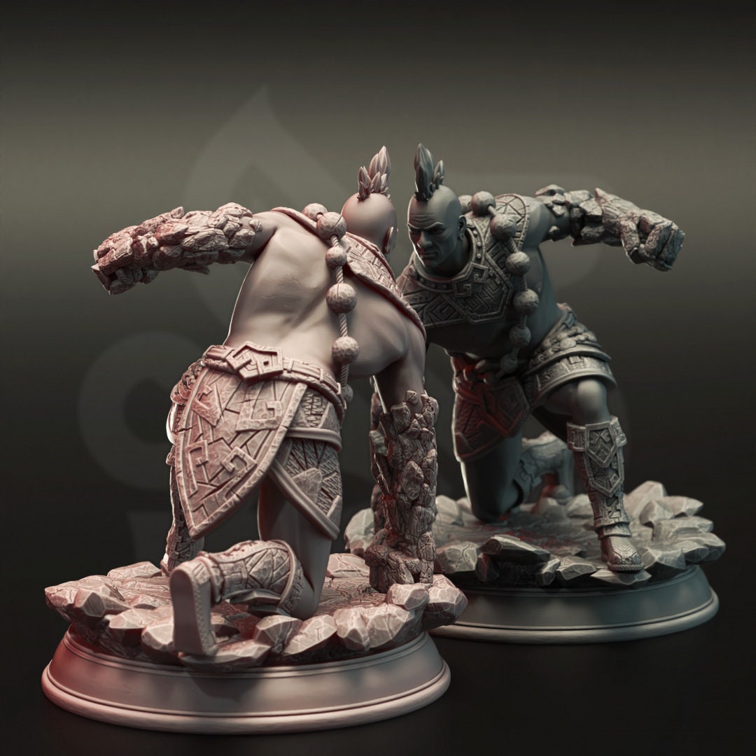 3D Printed Earth Genasi Brawler by DM Stash