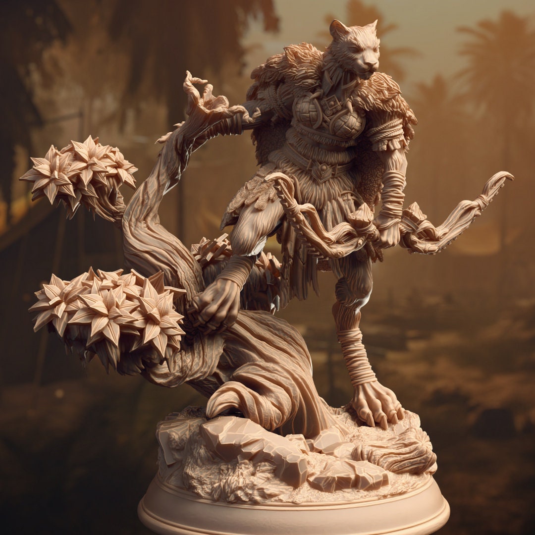 3D Printed Tabaxi Forest Ranger by DM Stash