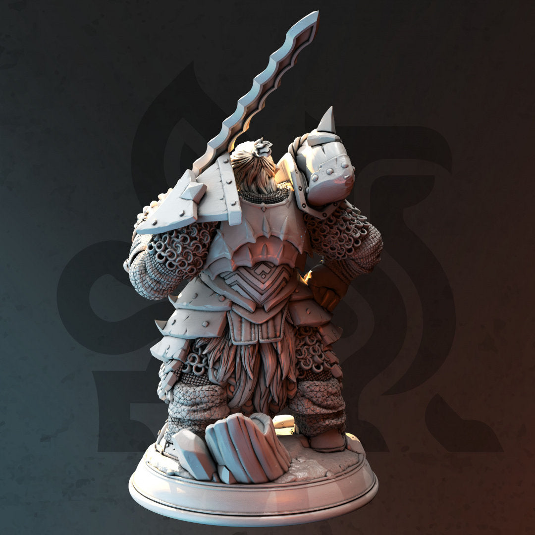 3D Printed Dwarf Paladin Hunter by DM Stash