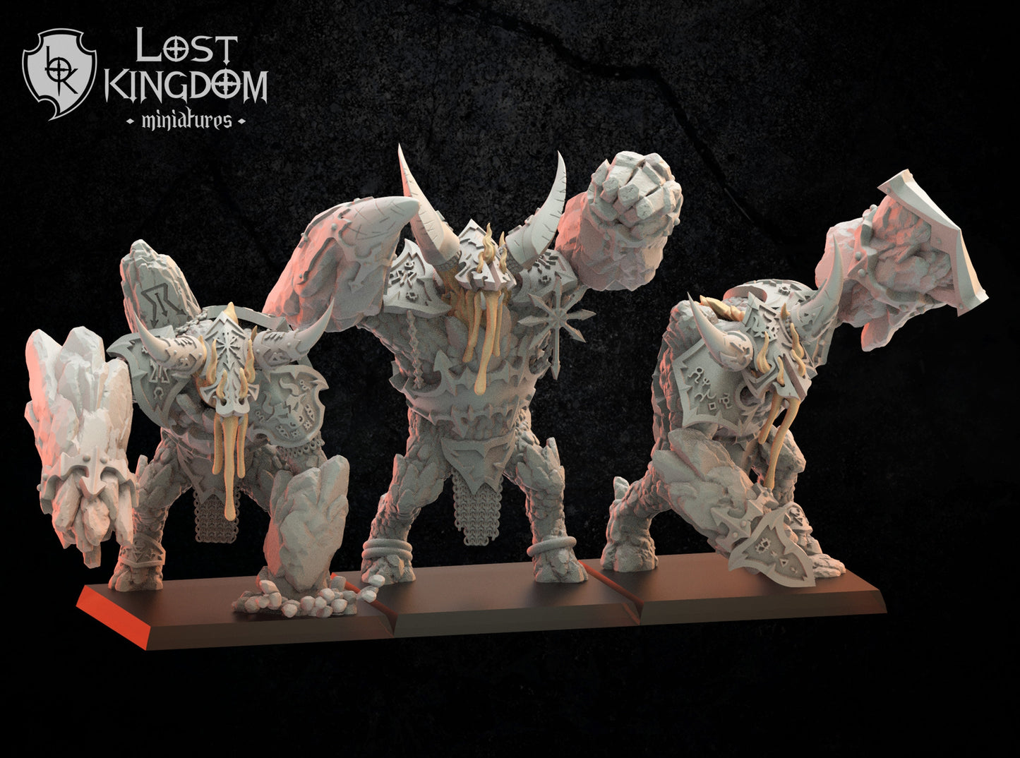 3d Printed Magmhorin Golems x3 by Lost Kingdom Miniatures