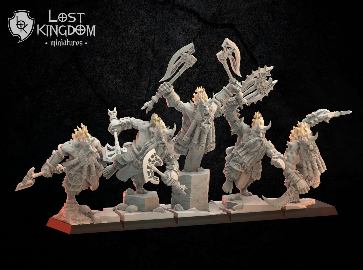 3d Printed Infernal Dwarf Berserkers x5 by Lost Kingdom Miniatures