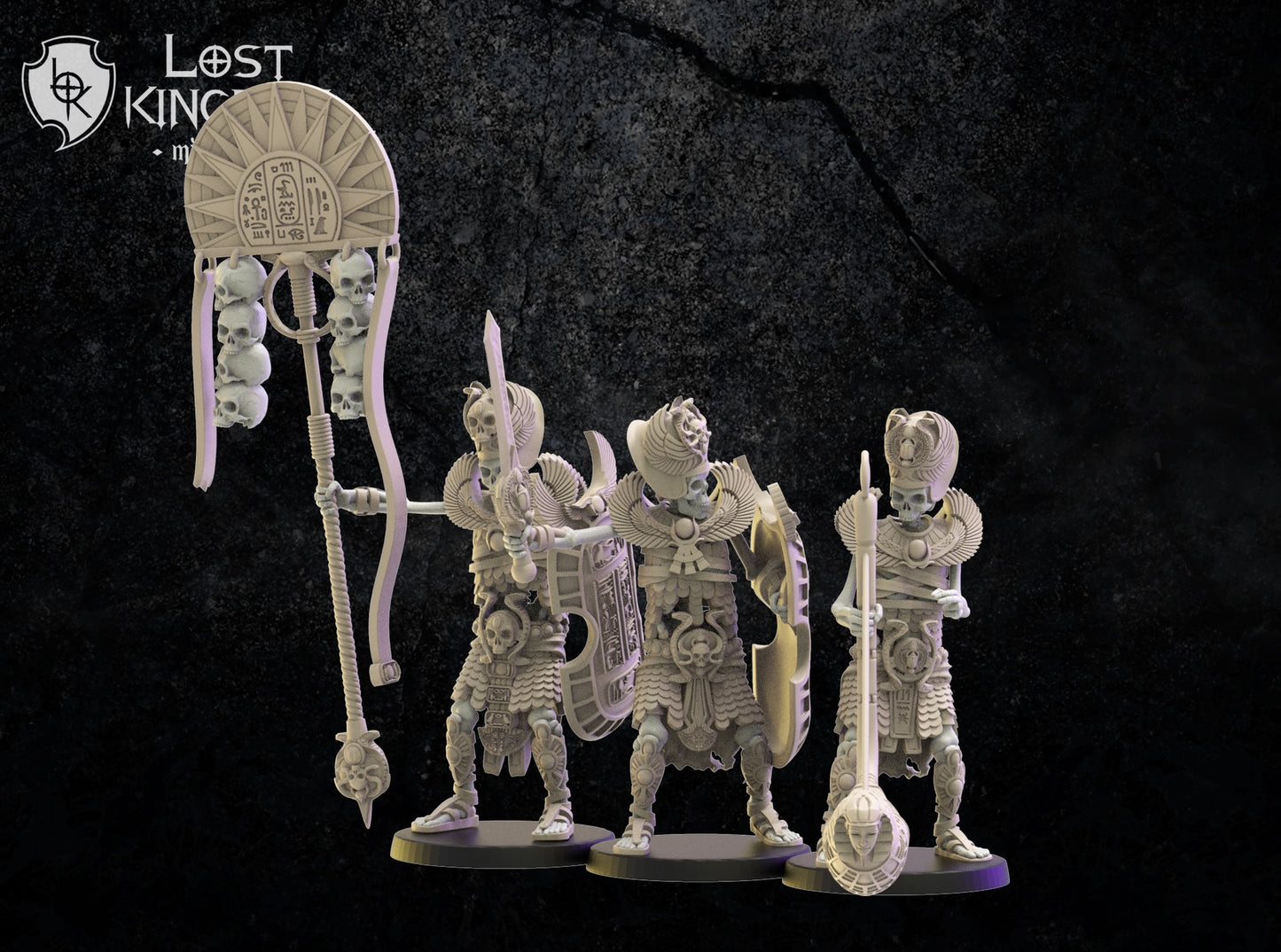 3d Printed Amun-Re Command Group by Lost Kingdom Miniatures