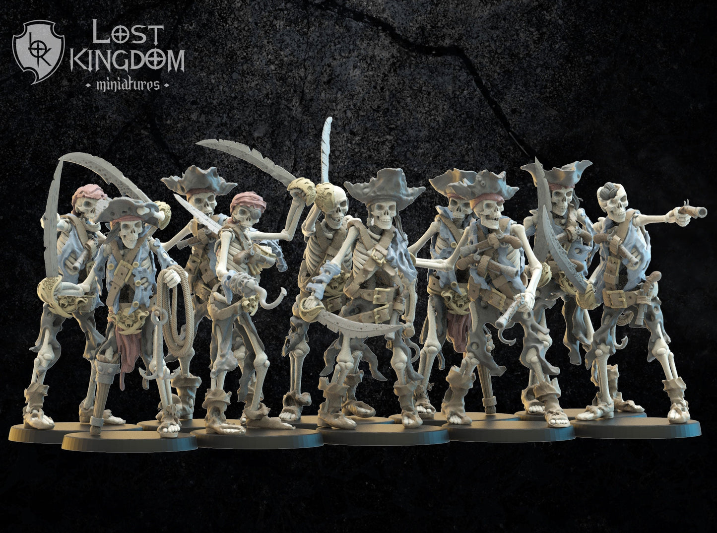 3d Printed Skeletal Buccaneers x10 by Lost Kingdom Miniatures