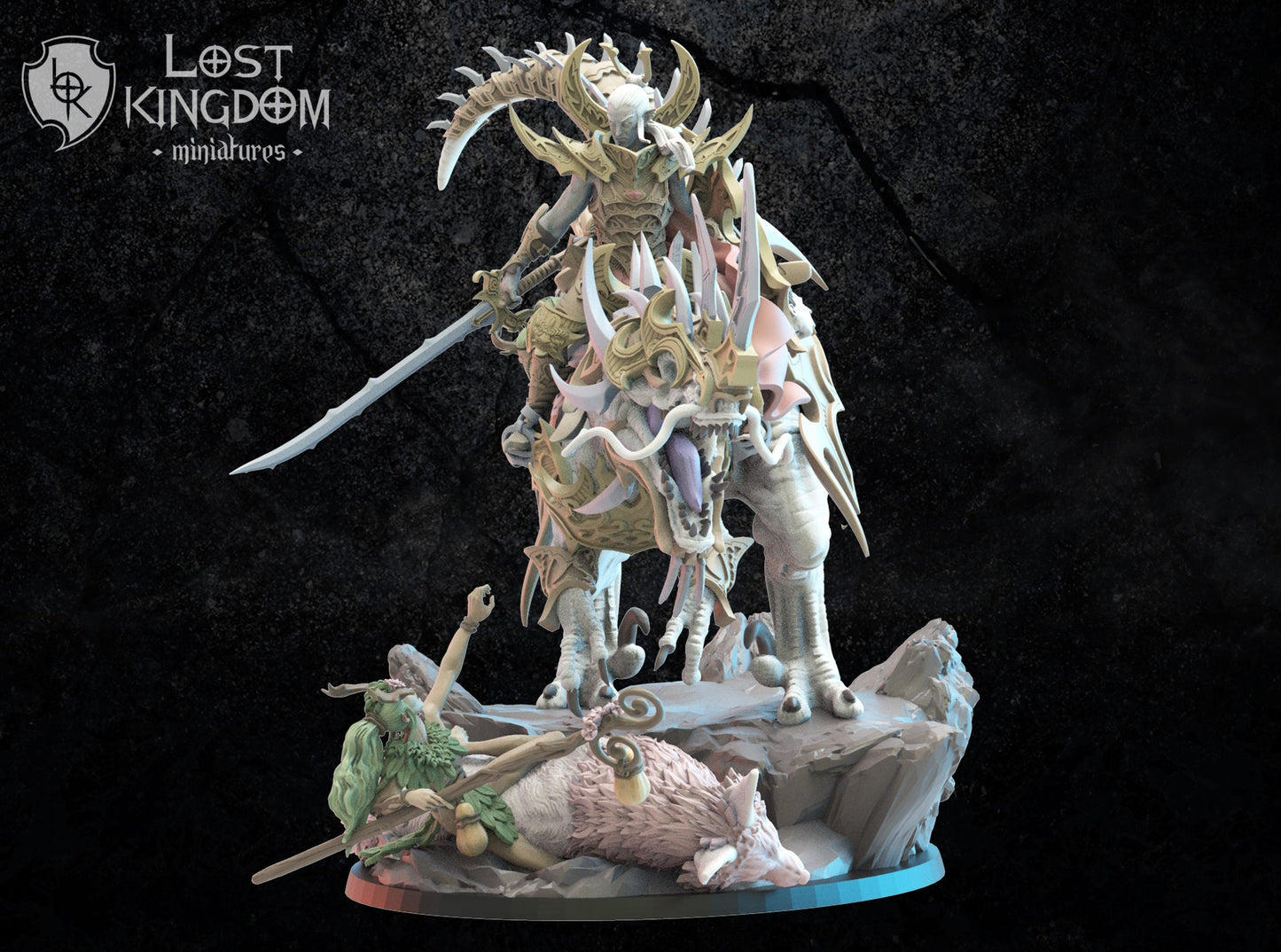 3d Printed Dark Elf Ashura the Destroyer by Lost Kingdom Miniatures