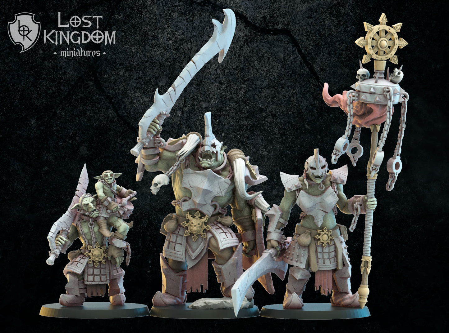 3d Printed Urk Slaves Command Group by Lost Kingdom Miniatures