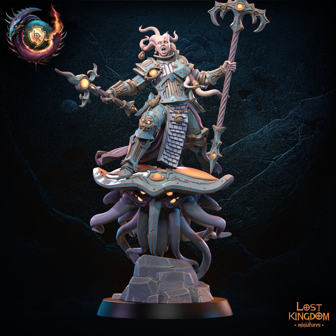 3d Printed Sorcerer on Tentadisk by Lost Kingdom Miniatures