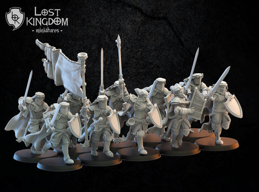 3d Printed  of Calix Knights On Foot x10 by Lost Kingdom Miniatures