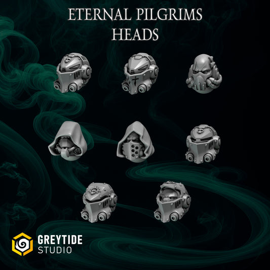 3d Printed Eternal Pilgrim Heads/Helmets x16 by Greytide Studio