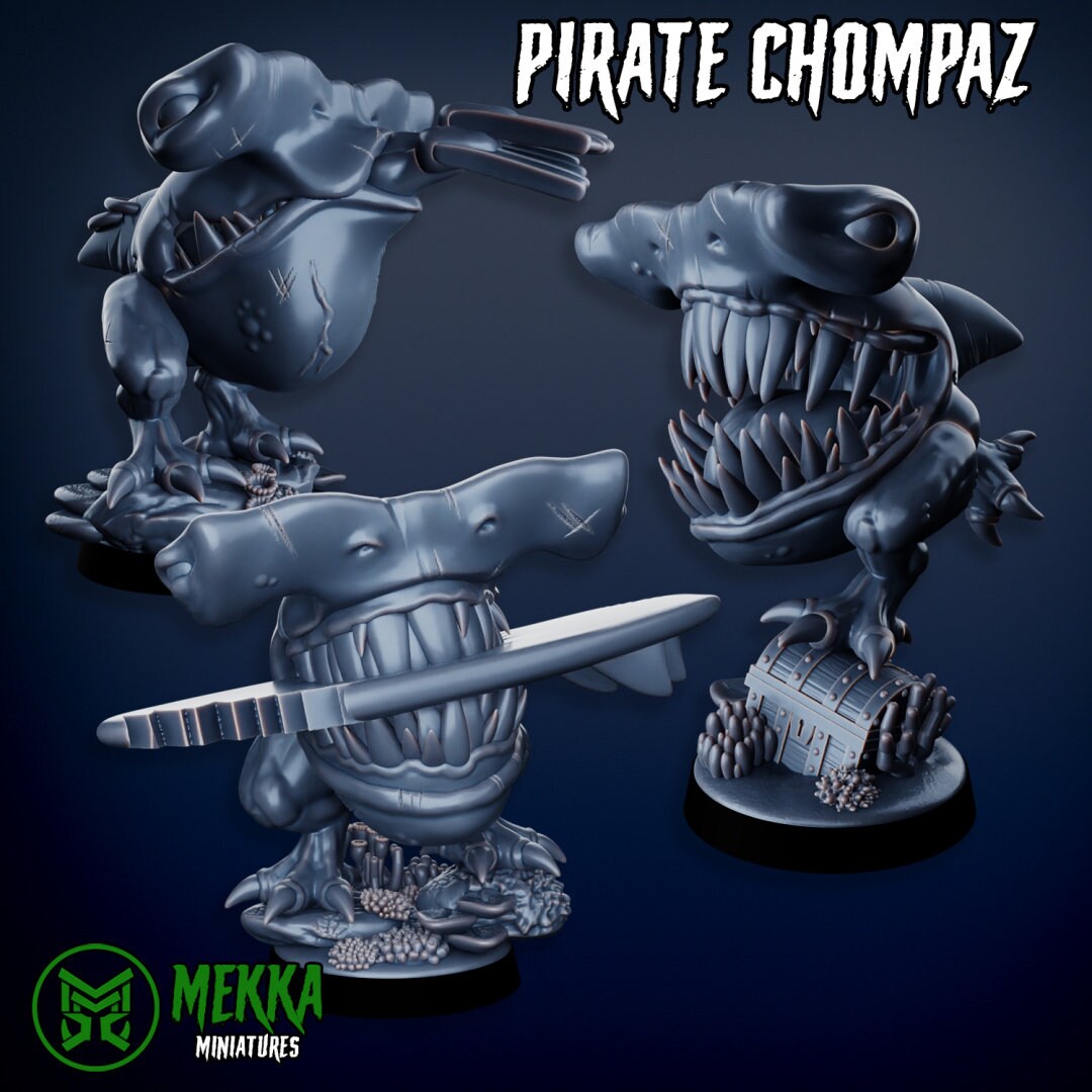 3d Printed Ork Pirate Chompaz x9 by Mekka Miniatures