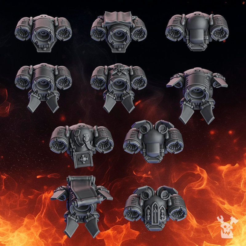 3d Printed Pactum Aeternum Crusader Jetpacks x10 by DakkaDakka