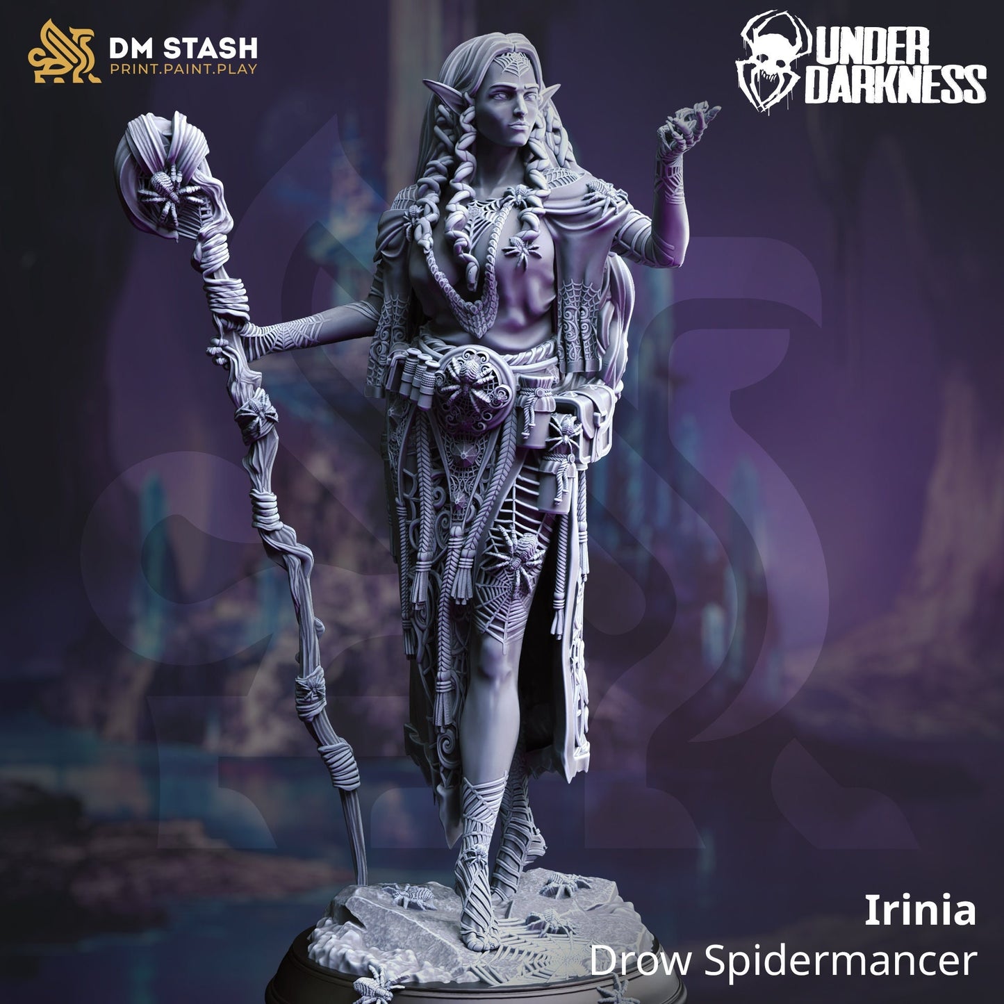 3D Printed Drow Spiritmancer by DM Stash